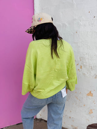 Kara Henley Sweater-Chartreuse