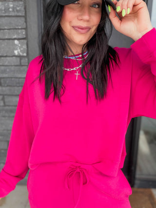 Cozy Core Pullover-Plum Pink