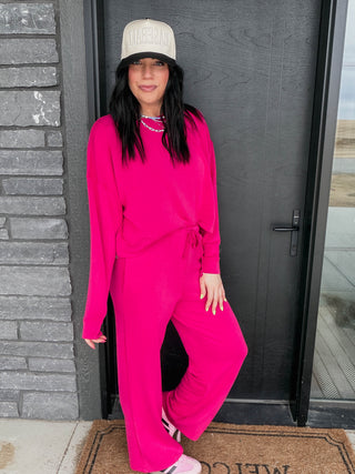 Cozy Core Pants-Plum Pink