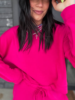 Cozy Core Pullover-Plum Pink