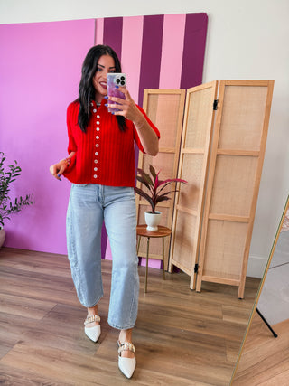 Keersten Button Down Knit Top