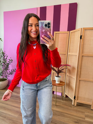 Jana Cardigan-Red