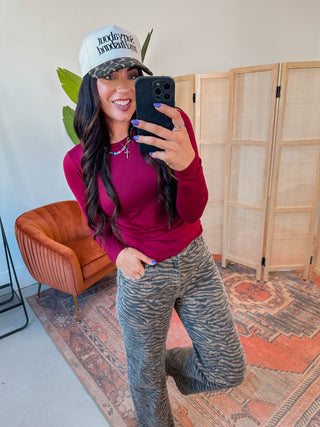 Everyday Essential Long Sleeve-Cabernet