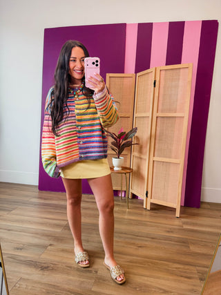 Over The Rainbow Cardigan-Sky/Purple