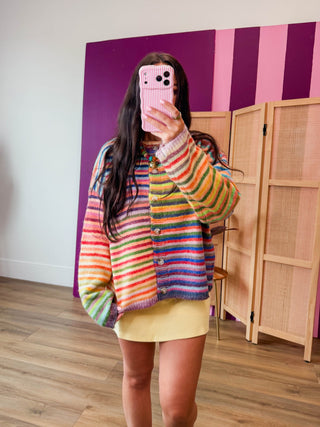 Over The Rainbow Cardigan-Sky/Purple