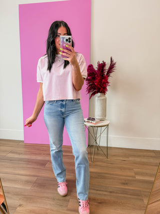 Line It Up Tee-Blush/Lavender