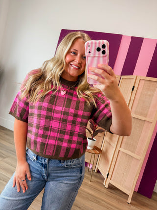 Daria Plaid Knit Top