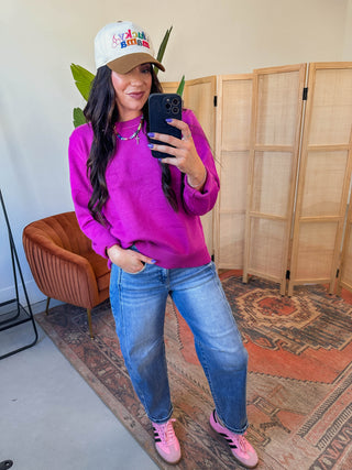 Teagan Sweater-Magenta