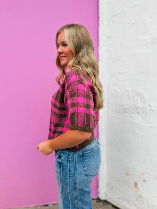 Daria Plaid Knit Top