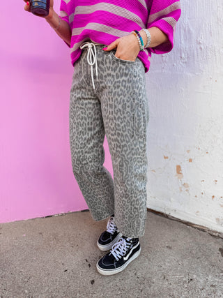 Wild & Free Leopard Barrel Denim