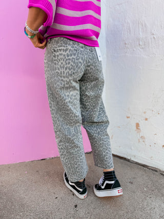 Wild & Free Leopard Barrel Denim