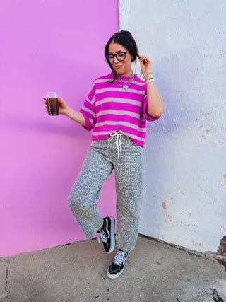 Wild & Free Leopard Barrel Denim