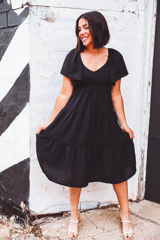 Shelby Midi Dress-Black