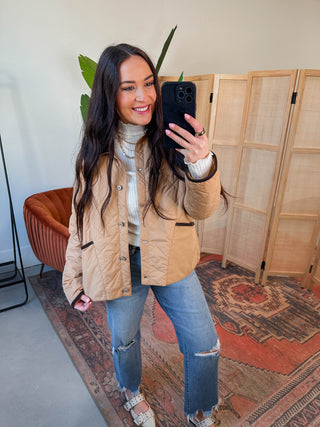 Hanna Quilted Jacket-Caramel