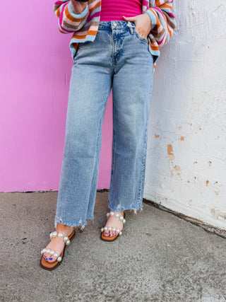 Gabrielle Mid Rise Wide Leg Jeans