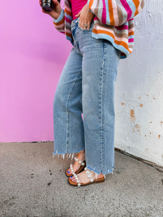 Gabrielle Mid Rise Wide Leg Jeans