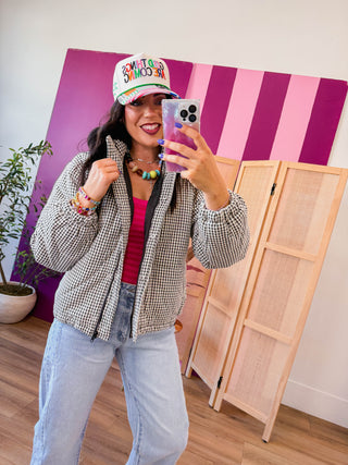 Jacie Gingham Puffer Jacket