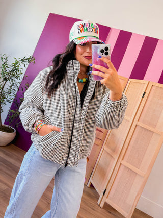 Jacie Gingham Puffer Jacket