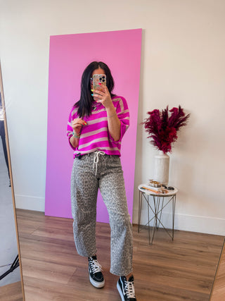 Wild & Free Leopard Barrel Denim