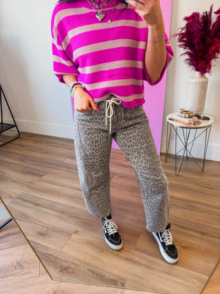 Wild & Free Leopard Barrel Denim