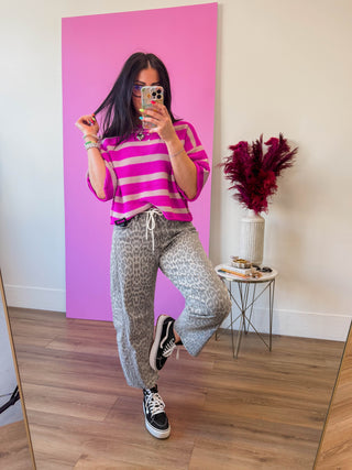 Wild & Free Leopard Barrel Denim