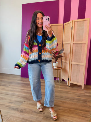 Happy Mix Cardigan-Navy Mix