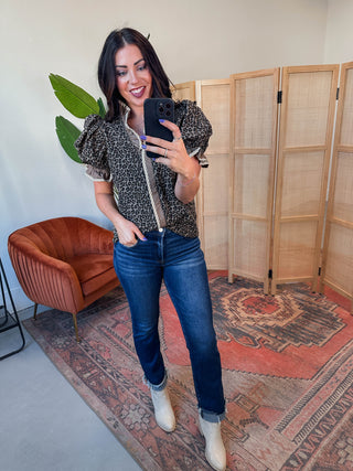 Regina Leopard Top-Mocha