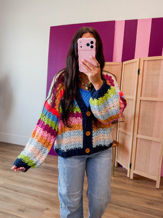 Happy Mix Cardigan-Navy Mix