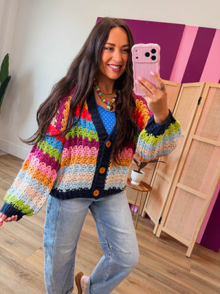 Happy Mix Cardigan-Navy Mix