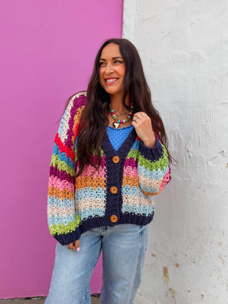 Happy Mix Cardigan-Navy Mix