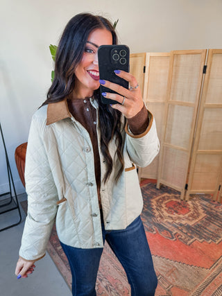 Hanna Quilted Jacket-Sand