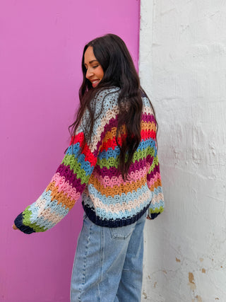 Happy Mix Cardigan-Navy Mix