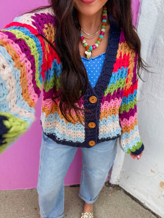 Happy Mix Cardigan-Navy Mix