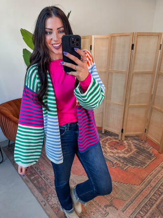 Caroline Striped Cardigan