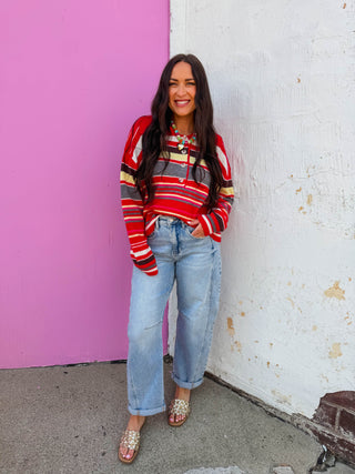 Kam High Rise Boyfriend Barrel Denim-Light Wash