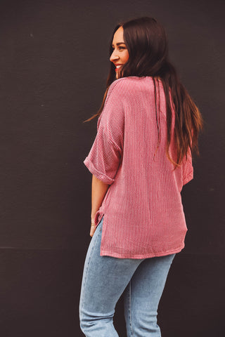 Hope Corded Top-Mauve