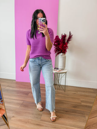 Erin Knit Top-Orchid