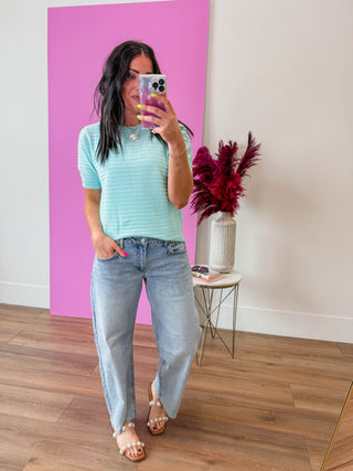 Mallory Knit Top-Mint