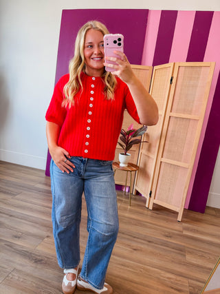 Keersten Button Down Knit Top