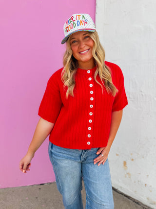 Keersten Button Down Knit Top