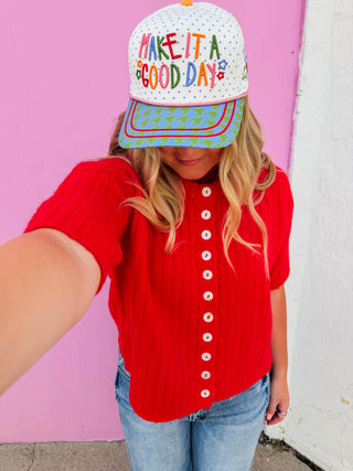 Make It A Good Day Dotty Trucker Hat