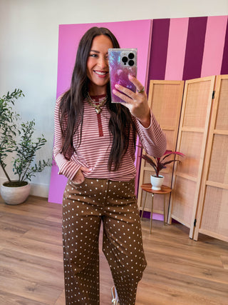 Jo Striped Henley Top