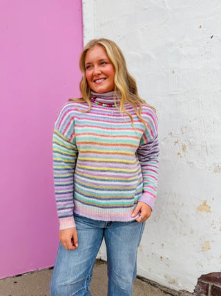 Rainbow Wishes Sweater-Lavender Mix
