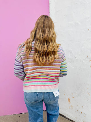 Rainbow Wishes Sweater-Lavender Mix