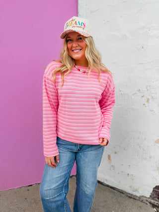 Candy Pink Stripe Top
