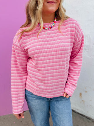 Candy Pink Stripe Top