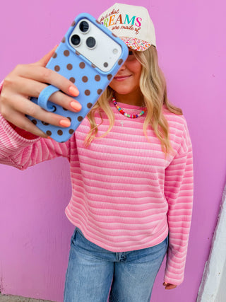 Candy Pink Stripe Top