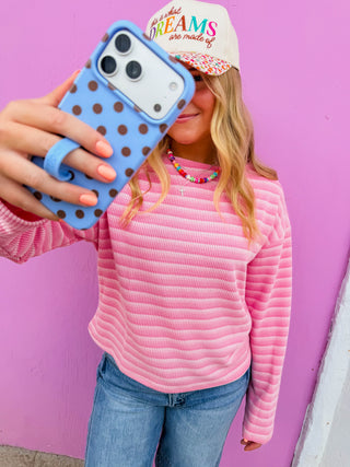 Candy Pink Stripe Top