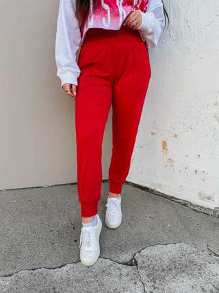 On The Go Joggers-Red