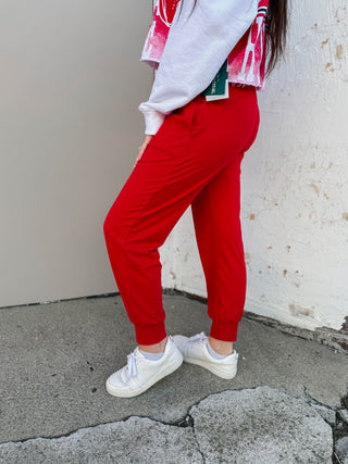 On The Go Joggers-Red